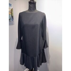 Sail‎ to Sable Black Flounce Midi Dress 3/4 Bell Sleeves Women's Sz 4 Ruffle Hem